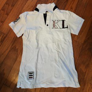 Kingland white cotton equestrian riding top size Small